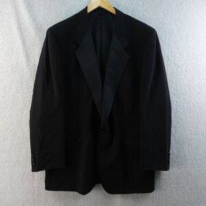 VTG USA Made Mens 42R Black Tuxedo Blazer Givenchy Academy Award Wool Jacket